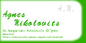 agnes mikolovits business card